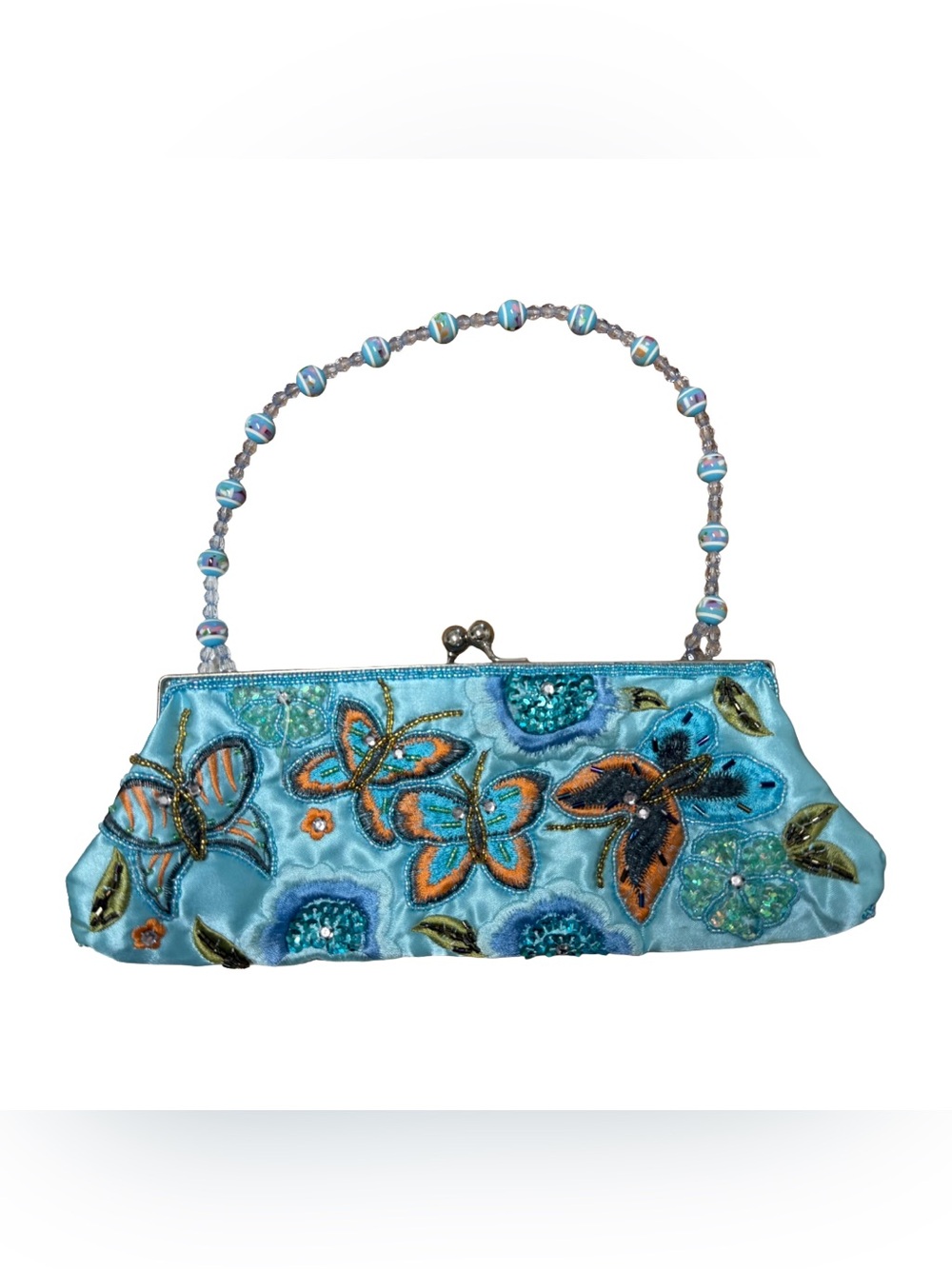 Y2K Beaded & Embroidered Butterflies  Purse